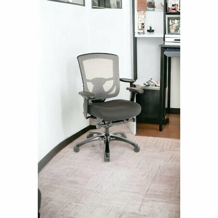 HOMEROOTS Gray Mesh & Fabric Chair 27.2 x 25.6 x 39.8 in. 372457